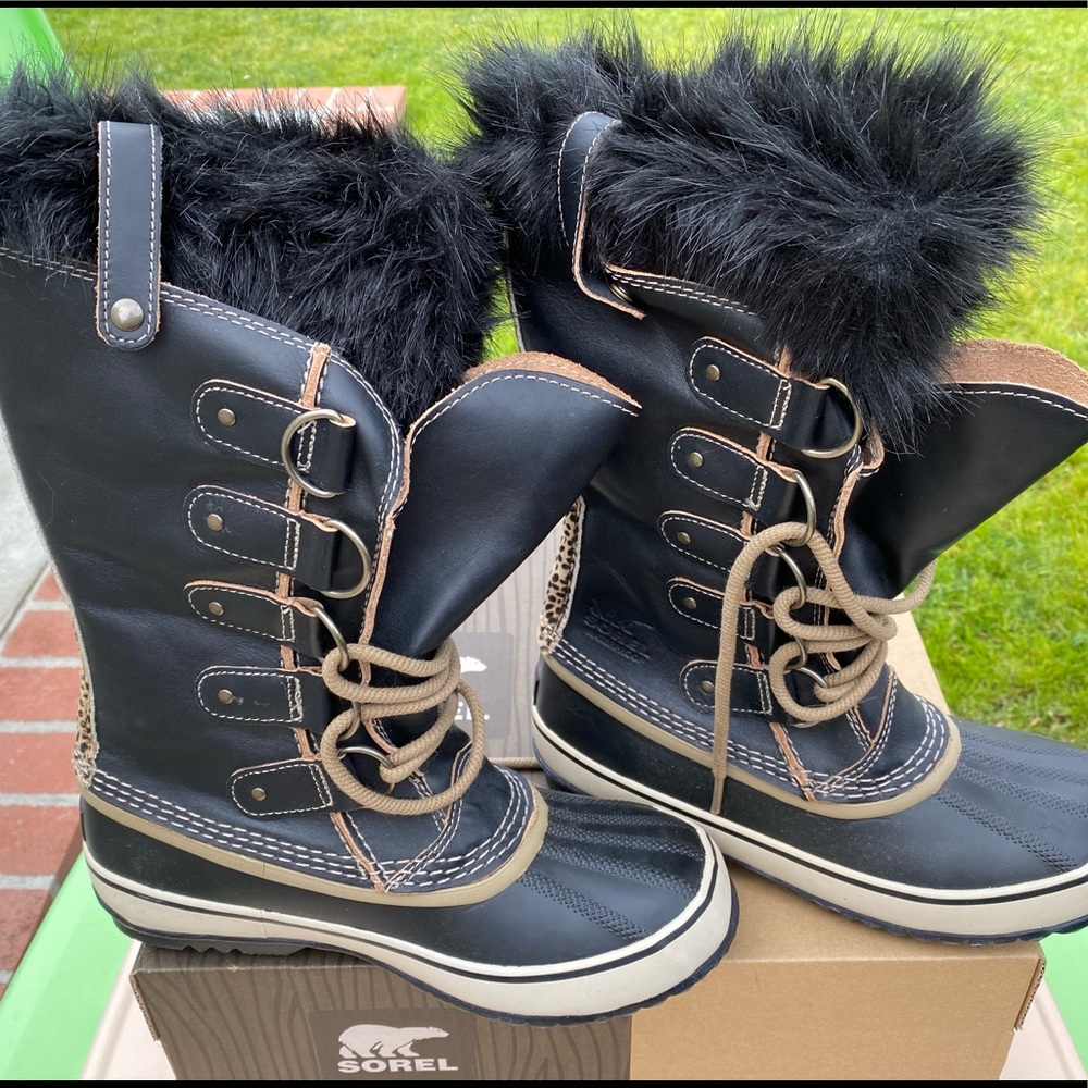 NEW Sorel Joan of Arctic Leopard Fur Winter Boots